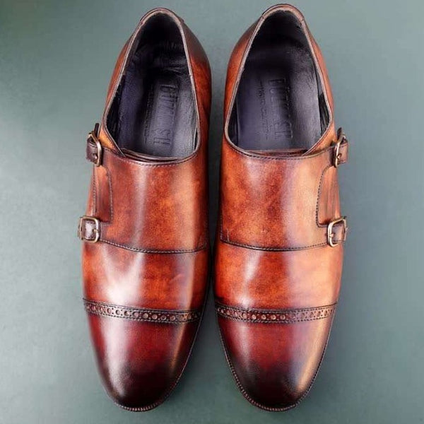 Leather sole, Double Monk, Monk Shoes, Calf leather shoes, Double Monk Strap shoes, Brown colour leather shoes, patina shoes Pakistan,shoe size chart, shoe sizes for men, now available in Pakistan. Genuine leather sole, handmade shoes, shoes for men in Pakistan, handmade shoes in Pakistan, shoes for wedding, Buzkashi, imported leather, leather shoes for men, leather shoes in Pakistan, leather shoes price, leather gifts, leather shoes for office, stylish men shoes, Pakistan No. 1, best selling shoes of 2021